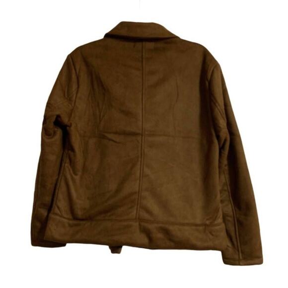 L&B Tan Sherpa Lined Suede Jacket 3XL - Picture 4 of 7